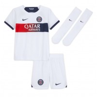 Camiseta Paris Saint-Germain Kylian Mbappe #7 Segunda Equipación Replica 2023-24 para niños mangas cortas (+ Pantalones cortos)